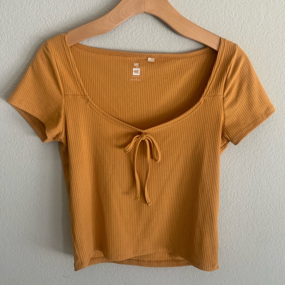 Gold Casual Crop Top